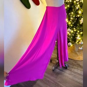 Pink High Waisted Wide Leg Dress Pants